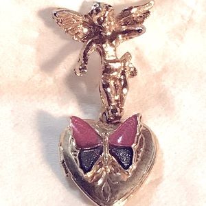 Guardian Angel locket with a beautiful butterfly